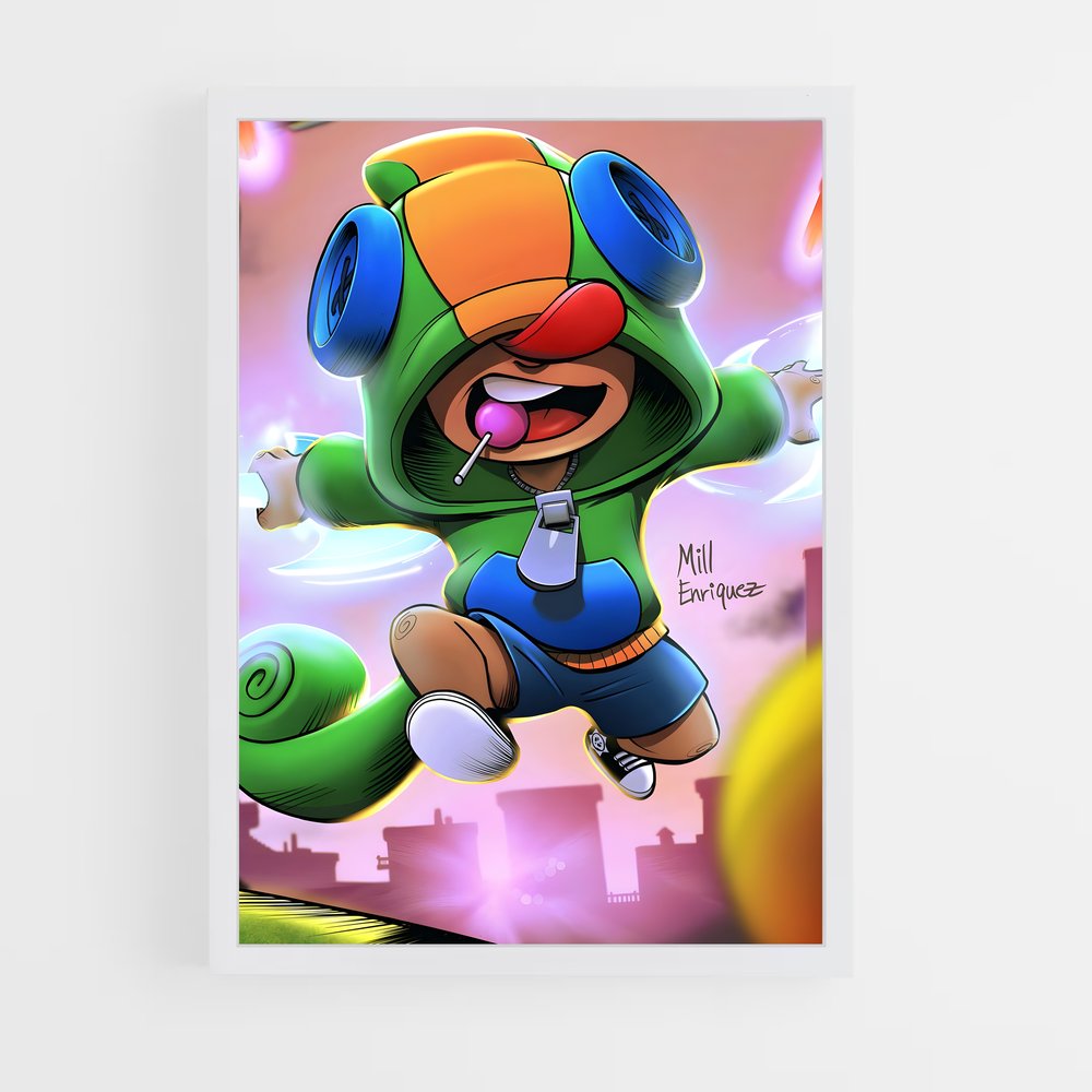 Poster Leon en Course – affiche Brawl Star (vue 3)